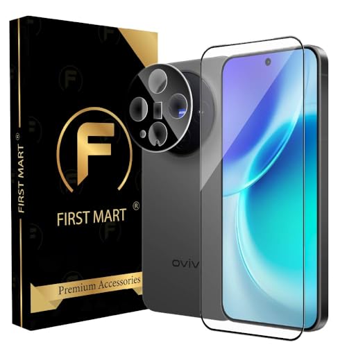 Image of FIRST MART Military-Grade Tempered Glass for Vivo X300 With Black Camera Lens Protector & Installation Kit | Edge to Edge Coverage, Case Friendly, Anti-Scratch | Black