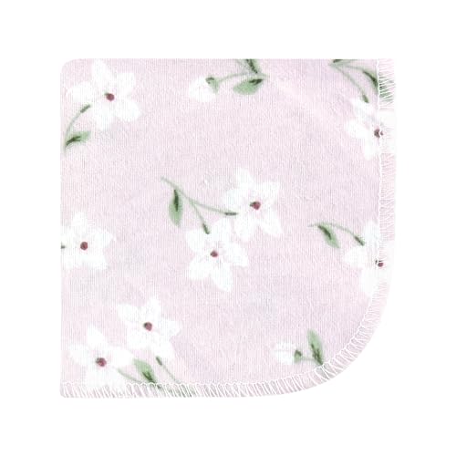 Image of Hudson Baby Unisex Baby Flannel Cotton Poly Washcloths, Purple Dainty Floral 12 Pack, One Size
