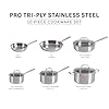 T-fal Pro Tri-Ply Stainless Steel Cookware Set, 10 Piece-Induction Compatible, Oven Safe 500F, Lids-350F, Even Heat, Professional Quality, Durable, Induction Pots and Pans Set, Silver #1