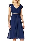  TRUTH & FABLE Damen Midi Chiffon-Kleid mit A-Linie, Blau (Medival Blue), 46, Label:3XL