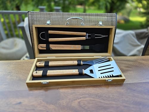 Set de Regalo Personalizado para BBQ con Herramientas en Caja de Madera miniatura 2