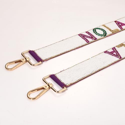 Image of NLCAC Beaded Purse Strap Replacement Crossbody Bag Strap Mardi Gras Valentines Day Holiday Crossbody Strap for Bags