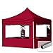 Produktbild TOOLPORT Faltpavillon Faltzelt 3x3m - 4 Seitenteile ALU Pavillon Partyzelt rot Dach 100% WASSERDICHT