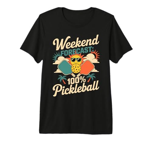 Pronóstico del Fin de Semana 100 por ciento Pickleball Diversión Camiseta Premium