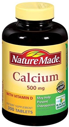 Nature Made Calcium 500mg with Vitamin D 400 IU Tablets 300 ea (Pack of 4)