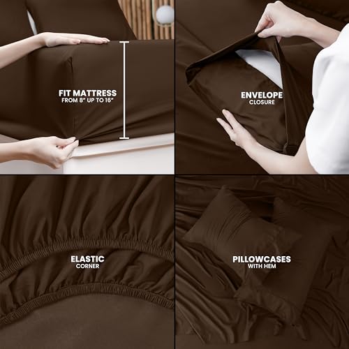image for Utopia Bedding Full Sheet Set – 4 Piece Bed Sheets for Full Size Bed