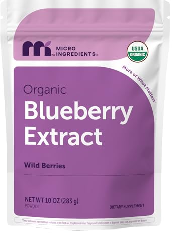 Micro Ingredients Organic Blueberry Extract Powder, 10oz | Natural Fruit Flavor | Freeze-Dried Wild Blueberries Source | No Sugar &amp; Additives | Great for Drinks, Smoothie, &amp; Beverages | Non-GMO &amp; Vegan