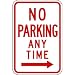 ZING 2278 Eco Parking Sign, No Parking Anytime, Right Arrow, 18Hx12W, Engineer Grade Prismatic, Recycled Aluminum