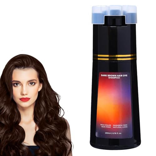 Hair Dye Shampoo, Hair Care, Hair Care Instant Dye Shampoo, Natural Hair Color Shampoo for Gray Hair Coverage, Suitable for Women & Men (Dark Brown)