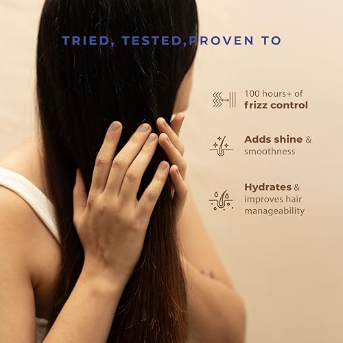 Image of Naturali Anti-Frizz Serum with Argan Oil, Quinoa & Hyaluronic Acid | 100 hours of frizz control | Leaves hair smooth with a glossy finish| Sulphate & Paraben Free Everyday Shampoo For Women & Men | 50ml