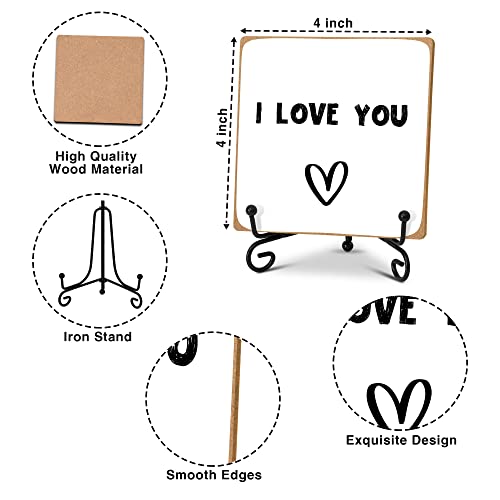 I Love You Gift For Women Office Desk Decor Wood Plaque With Stand, Mother's Day Gift Thinking Of You Gifts For Women Friends Girlfriend Boyfriend Mom Sisters -A06 #TOP1