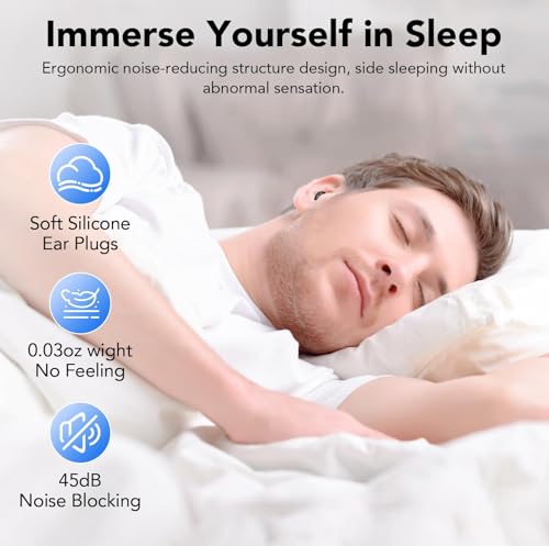 Image of Earbuds Noise Cancellation, 45DB Ear Plugs for Sleeping, Earplugs for Noise Cancelling, Earplugs with Eartips and Carrying Case for Sleeping, Concert, Working, Studying, Traveling (Black)
