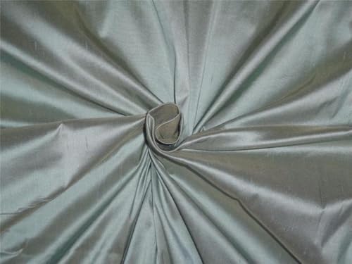 Tissu en soie Dupioni bleu poudré moutarde pour créer des rideaux de salon lumineux