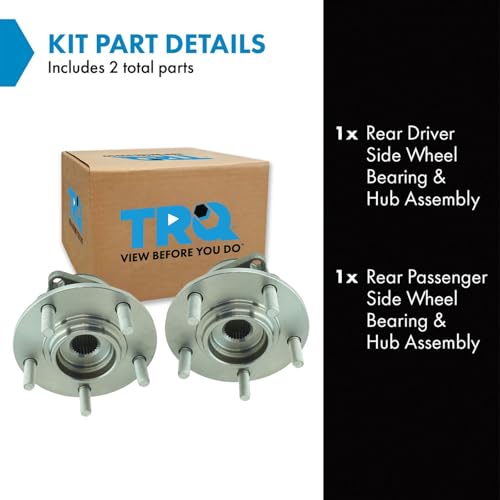 Image of TRQ 2 Piece Rear Wheel Bearing & Hub Assembly Set AWD Compatible with 2007-2013 Mitsubishi Outlander