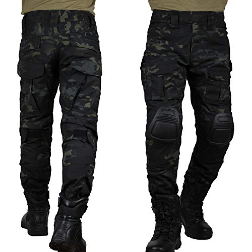 Men\'s Multicam Tactical Pants Multi-Pockets Military Camo Outdoor Airsoft Combat Hunting Pants with Knee Pads (Aymch, US X-Large=Tag 38) - Thumbnail 2
