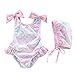 JIACUO, Traje de baño Monokini de Verano para niñas, con Gorro de baño, Conjunto de Escamas de pez arcoíris, Traje de baño Estampado, sin Mangas, con Tirantes y Volantes, Traje de baño de Princesa