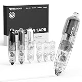 Four Candies Nachfüllbares Einziehbares Korrekturband, 3er-Set Weiß mit 3 Ersatzkassetten. Glattes, stiftförmiges Design – niedlich und praktisch für Schule, Büro und Studium