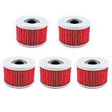HURI 5pcs Oil Filters for HF111 15412-412-005 15412-KEA-003 MUV700 Big Red CB450SC CM450A CX500