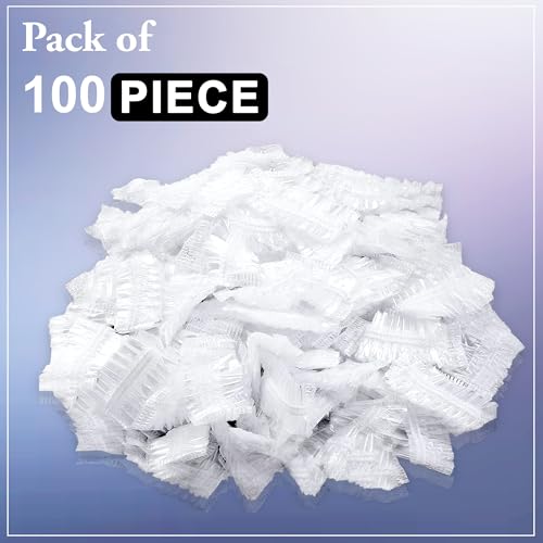 Image of 100 Piece Pack Disposable Waterproof Ear Covers, Transparent Ear Protectors for Hair Dye, Shower, Bathing, Ear Protecter with Freely Elastic Closing