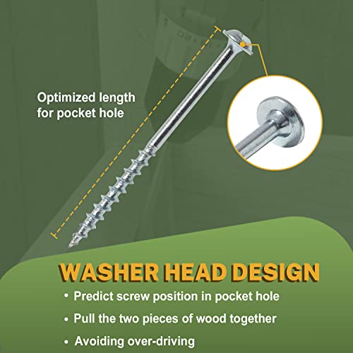 Lionmax L-AS600-PS8114G Pocket Hole Screws, Lionmax Wood Screws #8 X 1-1/4 Inch 600Pcs Washer Head thumb #2