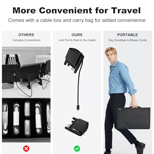 Image of G-STORY Triple Laptop Screen Extender, 14 inch FHD 1080P Portable Laptop Extended Monitor, One Cable Connect Dual Screen Monitor (Without Fan Dual Screen)