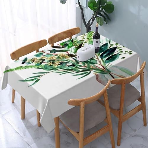 YOIUE Mantel Rectangular,Rama de arándano Pintada con Acuarela,Fácil de Limpiar,Lavable a máquina,Duradero, Rectangular,para casa,Restaurante,Banquete,137x183 cm