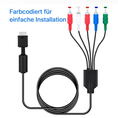 Gam3Gear Mcbazel PS3/PS2 zu HD-Komponentenkabel, YPbPr Kabel für Playstation 3/Slim/PS2, 1,8m Komponentenkabel für PlayStation 2/3, Cinch-Stereoanschlüsse, HD Video und Audioübertragung für HD-TV