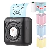 Bisofice PeriPage Imprimante Photo Portable Mini Imprimante de Poche sans Fil BT pour étiquettes d'image Recus, Imprimante Thermique + 9 Rouleaux de Papier Thermique+3 Papier Autocollant 57 x 30 mm