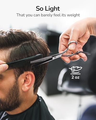 ULG Effilierschere Friseur Profi Haarschere Friseurschere für Friseure, Salon- und Heimgebrauch, japanischer Edelstahl, 6,5 Zoll