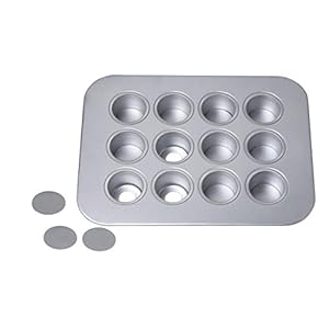 Chicago Metallic 12-Cup Mini-Cheesecake Pan, 14-Inch-by-10.75-Inch