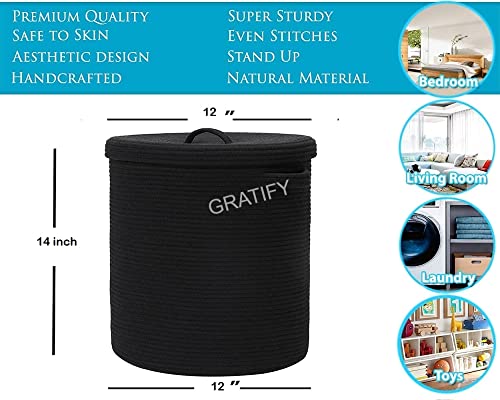 Image of GRATIFY boho Storage Organizer Foldable Wardrobe Cotton Mini Rope Laundry Basket Cloth Storage Box Baby Bucket Hamper New Born for Kitchen,Office Set,Room,planters,Dirty Clothes 2.17