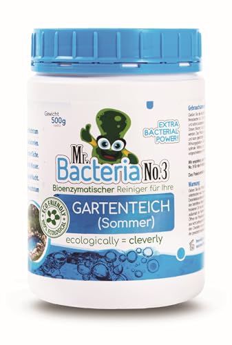 Mr. Bacteria No.3 Limpiador bioenzimático para tu estanque de jardín (verano), 500 g, 1 unidad