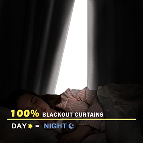 Iofryion Textured Linen Curtains 100% Blackout Curtains Soundproof Window Curtain Drapes With 3 Layer Grey Liner Anti-Rust Grommet Curtains For Bedroom Living Room, 2 Panels 52×45 In, Green #TOP5