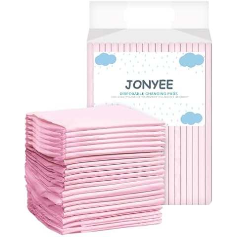 JONYEE Disposable Pet Pads for Dogs Training, 24 x 24 Inch Large Pee Pads with Super Absorbent and 4-Layer Leak Proof for Puppy Potty, Quick Dry Surface and Waterproof for Incontinence-Pink(20Count) Cover