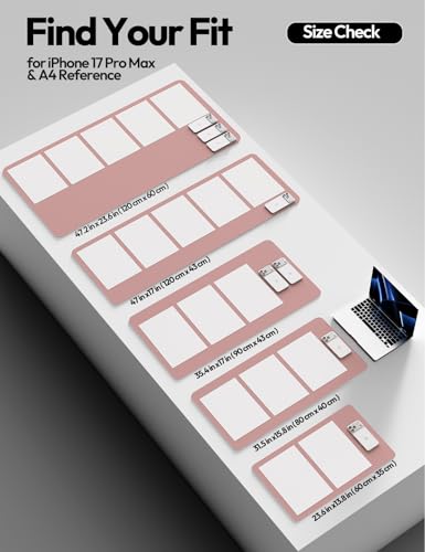 Image of YSAGi Leather Desk Protector, Office Mat, Large Mouse Mat, Non-Slip PU Leather Blotter, Laptop Pad, Waterproof Writing Pad for Office and Home (Pale Mauve, 47.2 inch x 23.6 inch)