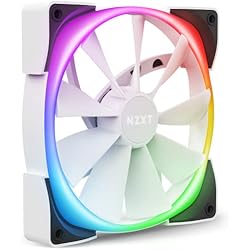 Ventilador Nzxt 140Mm NZXT AER RGB 2 (HF-28140-BW) - 140 mm - Ventilador LED RGB PWM - Personalizaciones avanzadas de iluminación - Individual (SE REQUIERE Y NO INCLUYE controlador de iluminación) - Blanco