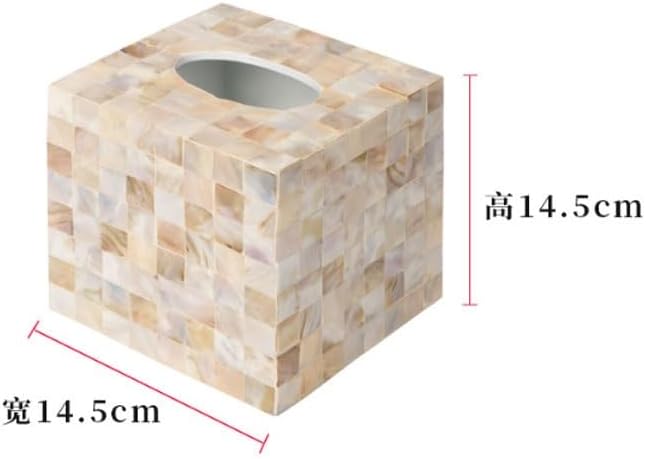 Natural Shell Tissue Box Square Pearl Mother of Napkin Roll