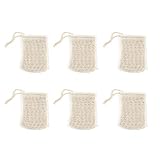 KVMORZE 6 Pack Soap Saver Bag with Drawstring, Natural Sisal Exfoliating Soap Pouch for Bath & Showe