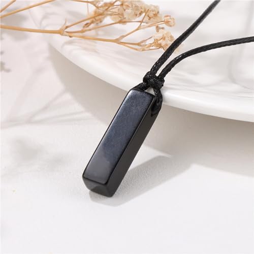 Crystal Necklaces for Women Gemstone Pendant Necklace Adjustable Handmade Black Rope Natural Stone Spiritual Necklace Energy Crystals and Healing Stones Necklace for Men3