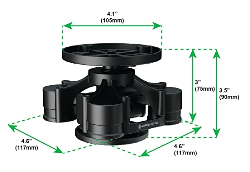 IsoAcoustics V120 Mount | Isolierte Decken- und Wandhalterung für Studiomonitore | schwarz