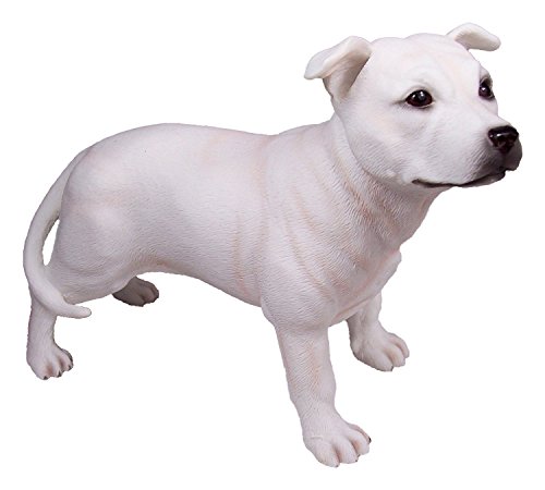 White Staffordshire Bull Terrier Dog Figurine