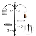 Urban Deco Metal Bird Feeding Station, Heavy Duty Bird Feeders Poles Kit with Multi Feeder Hanging Kit Premium Bird Bath,Seed Tray for Attracting Wild Birds