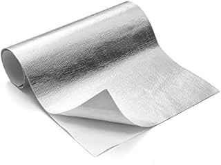 FLASLD Aluminized Heat Shield Thermal Barrier Adhesive Backed Heat Sleeve Up To 2000 Degrees Fahrenheit (12'' X 40'')
