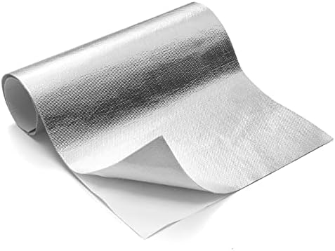 FLASLD Aluminized Heat Shield Mat Thermal Barrier Adhesive Backed Heat Blanket 12