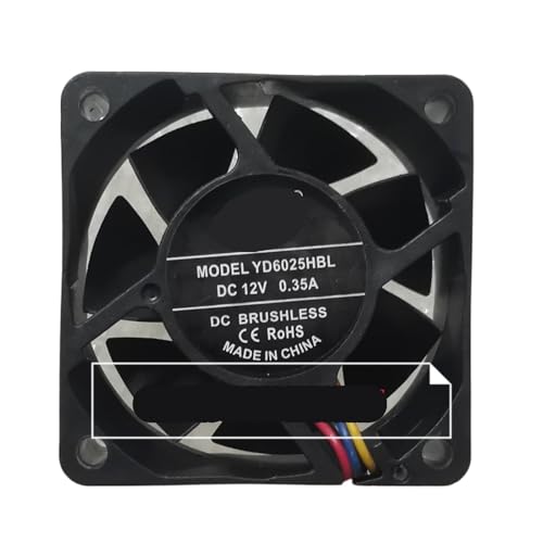 Ventilador de refrigeración YD6025HBL para servidor de 12V CC con conector de 4 pines, 60x60x25mm 2