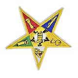 OES Orden des Oststerns, bestickt, Freimaurer-Aufnäher, mehrfarbig, 7,6 cm hoch