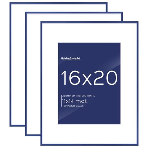 Golden State Art 16x20 Picture Frames 3 Pack with Real
