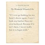 L. Frank Baum - If I Ever Go Looking - Wizard of O-Z Quote 11x14 Unframed Print, Vintage Book Page Poster, Literary Quote Print, Classic Literature Décor, Gift for Book Lovers, Retro Wall Art