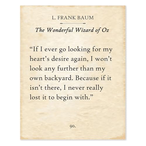 L. Frank Baum - If I Ever Go Looking - Wizard of Oz Quote 11x14 Unframed Print, Vintage Book Page Poster, Literary Quote Print, Classic Literature Décor, Gift for Book Lovers, Retro Wall Art
