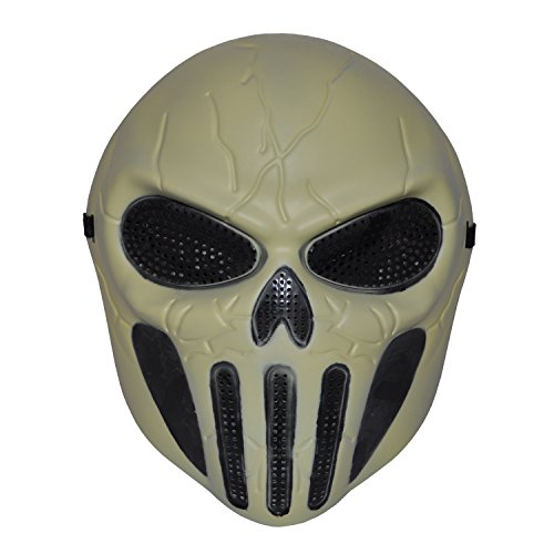 Halloween Mask Light Skeleton Full Face Hockey Costume Adult Outfit Scary Spooky Horror Party Fancy Dress Cosplay For Men Women (HM29)